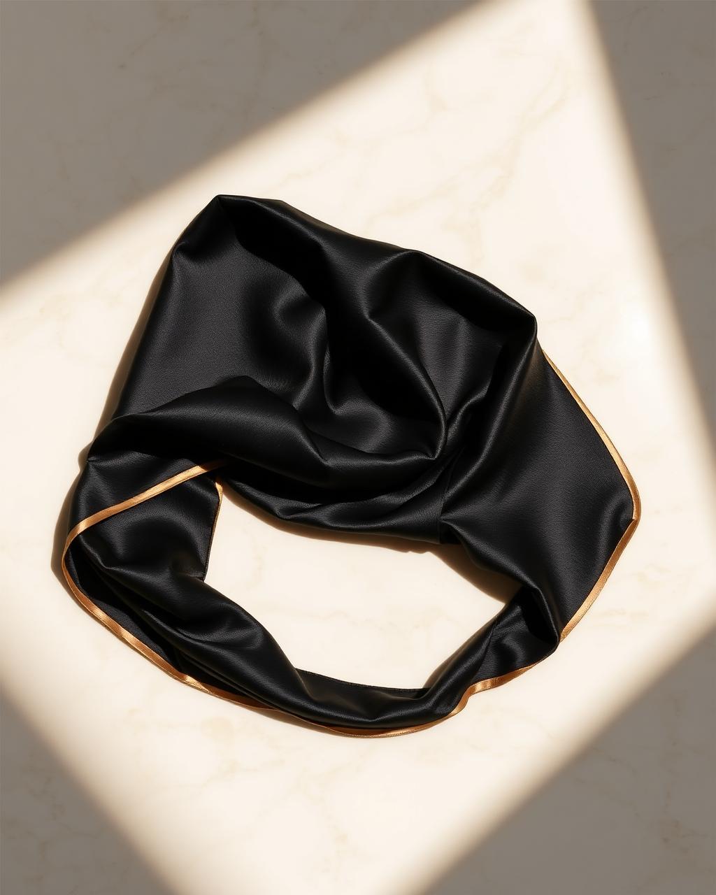 Foulard satin, Noir & Or
